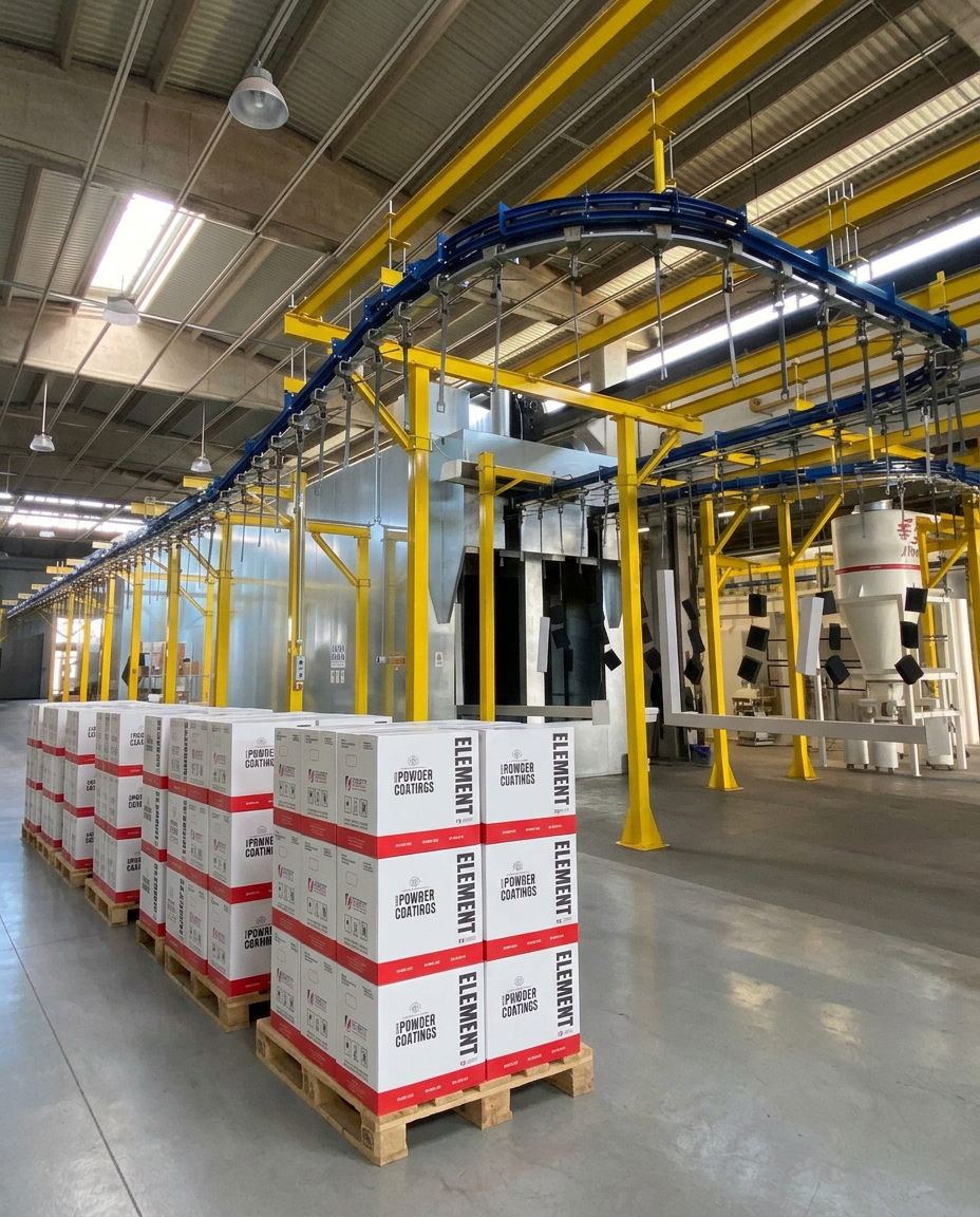 Image: Pretreatment and curing process on a conveyor line